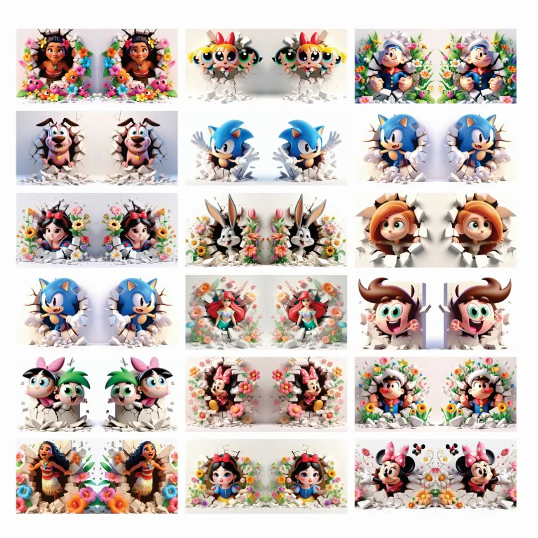 54 Artes Caneca Personagens 3d Arquivo em Jpg  4
