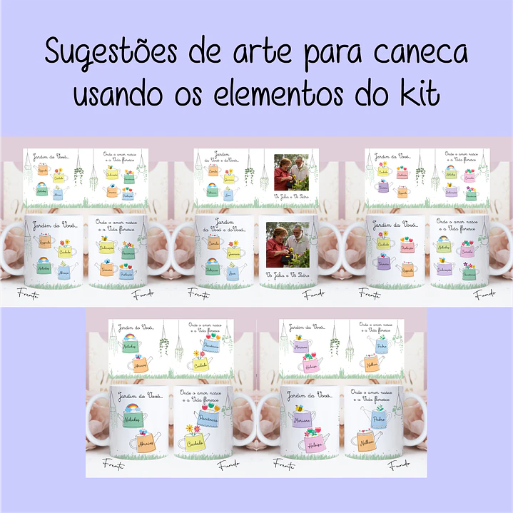 Artes para Caneca Dia dos Avós Meus Netinhos em Linhas Arquivo Png 2