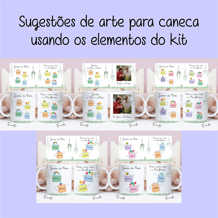 Artes para Caneca Dia dos Avós Meus Netinhos em Linhas Arquivo Png 2