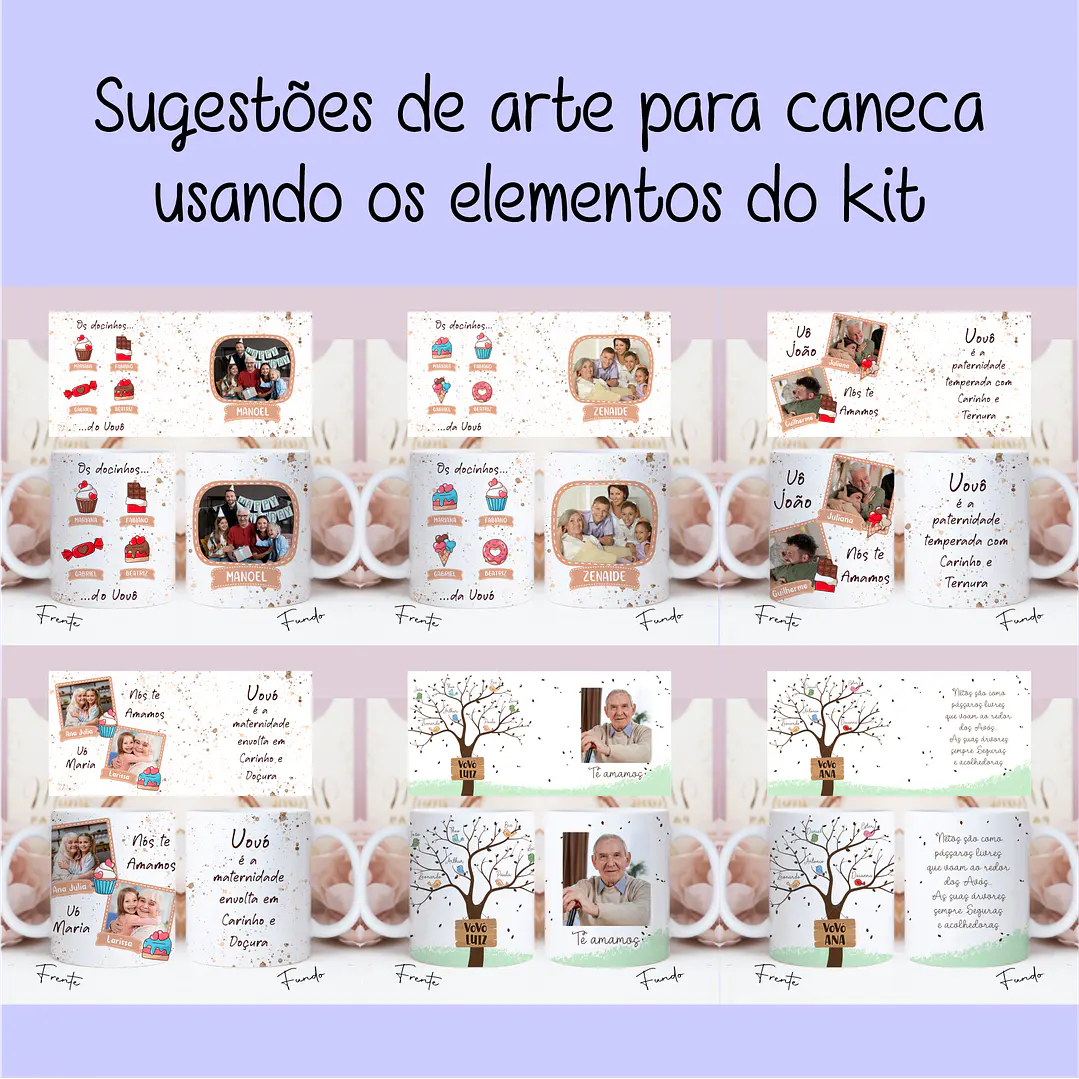 Artes para Caneca Dia dos Avós Meus Netinhos em Linhas Arquivo Png 4