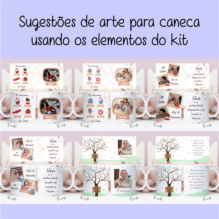 Artes para Caneca Dia dos Avós Meus Netinhos em Linhas Arquivo Png 4