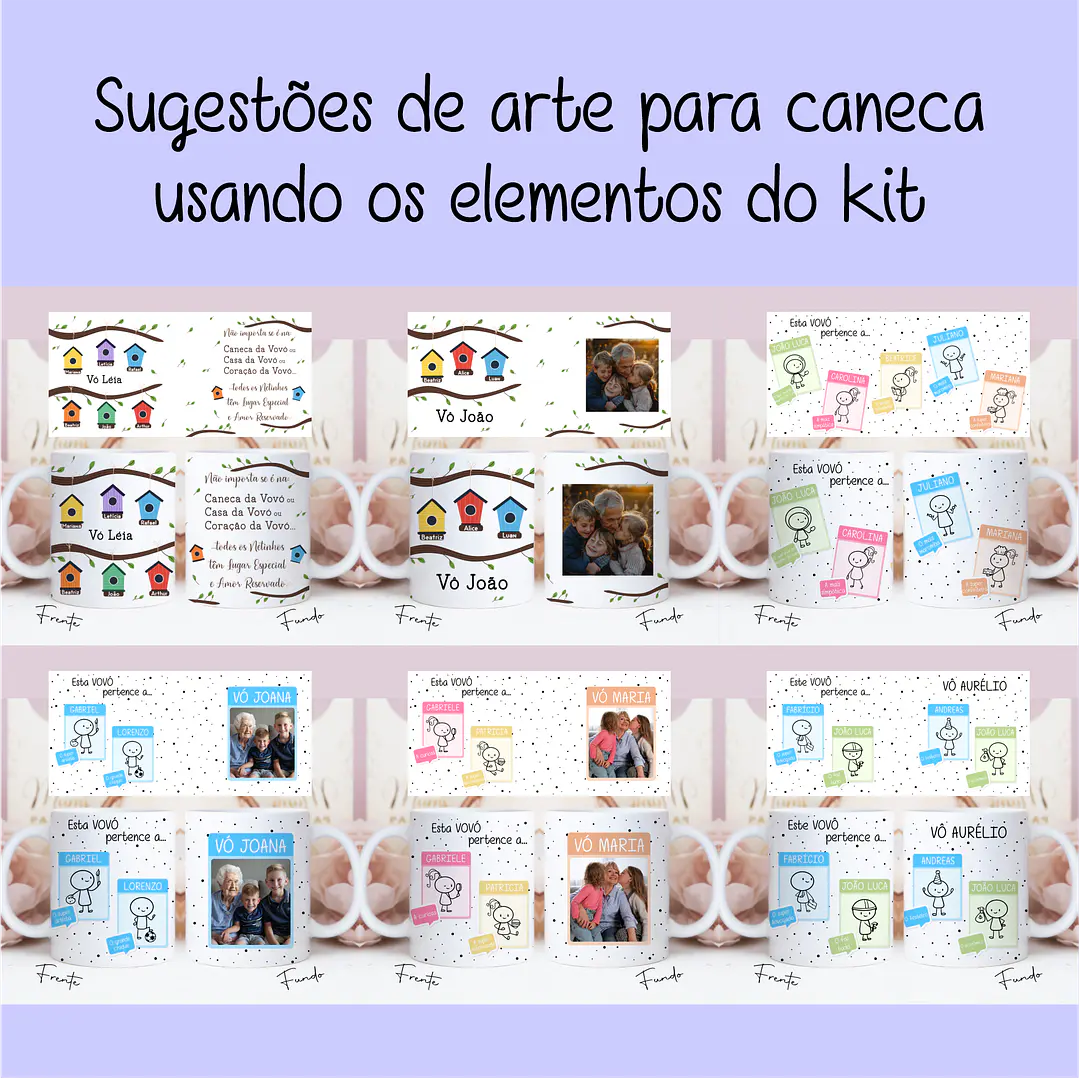 Artes para Caneca Dia dos Avós Meus Netinhos em Linhas Arquivo Png 5