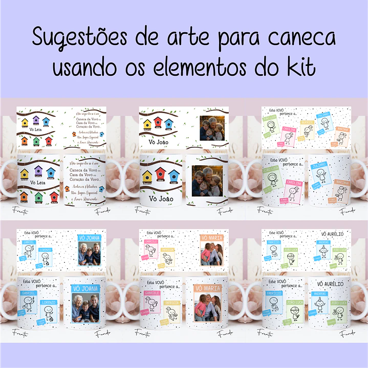 Artes para Caneca Dia dos Avós Meus Netinhos em Linhas Arquivo Png 5