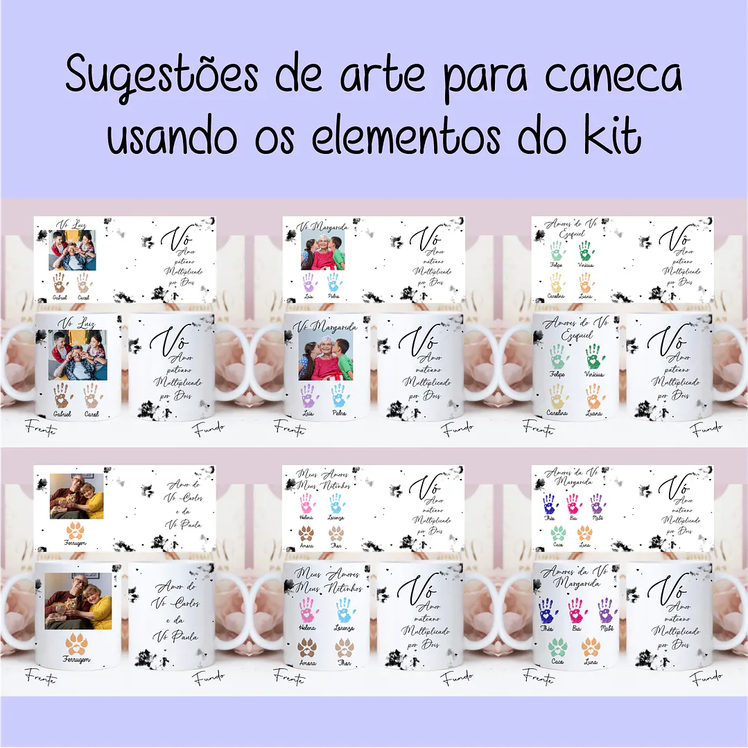 Artes para Caneca Dia dos Avós Meus Netinhos em Linhas Arquivo Png 6