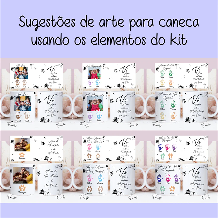 Artes para Caneca Dia dos Avós Meus Netinhos em Linhas Arquivo Png 6