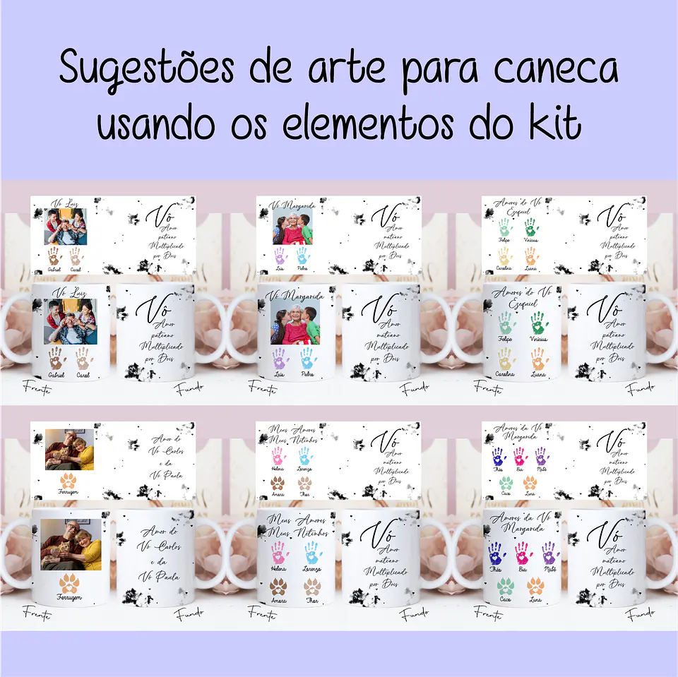 Artes para Caneca Dia dos Avós Meus Netinhos em Linhas Arquivo Png 6