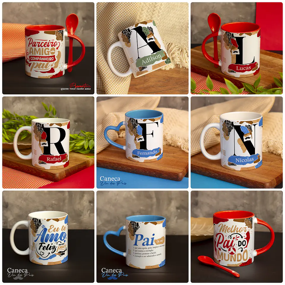 34 Artes para Caneca Dia dos Pais Alfabeto em Jpg 3