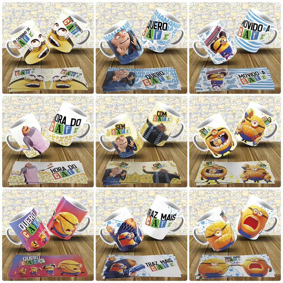 20 Artes para Caneca Meu Malvado Favorito Minions Quer Café Arquivos em Jpg 2