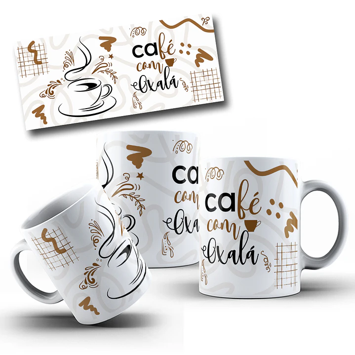 6 Artes para Caneca Café com Oxalá Arquivo em Jpg 3