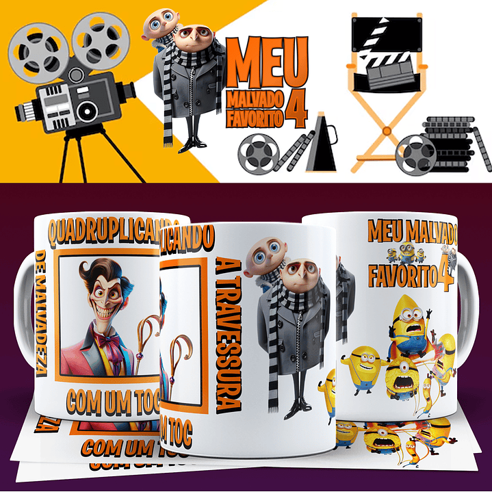 10 Artes para Caneca Meu Malvado Favorito Arquivo em Png 1