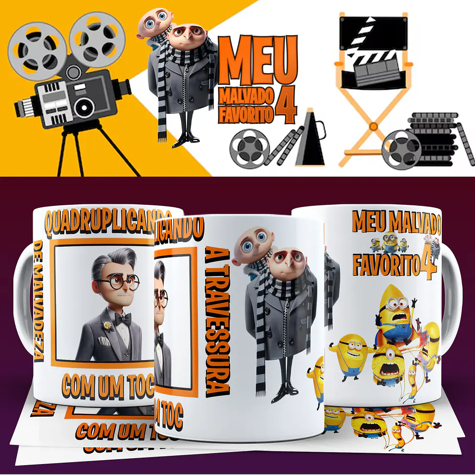 10 Artes para Caneca Meu Malvado Favorito Arquivo em Png 6