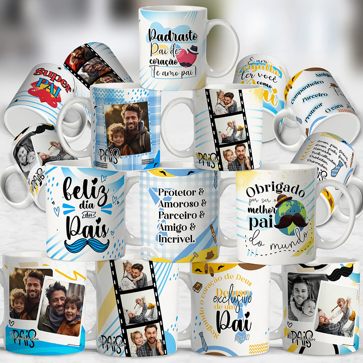 14 Artes para Caneca Dia dos Pais Arquivo Editável 1