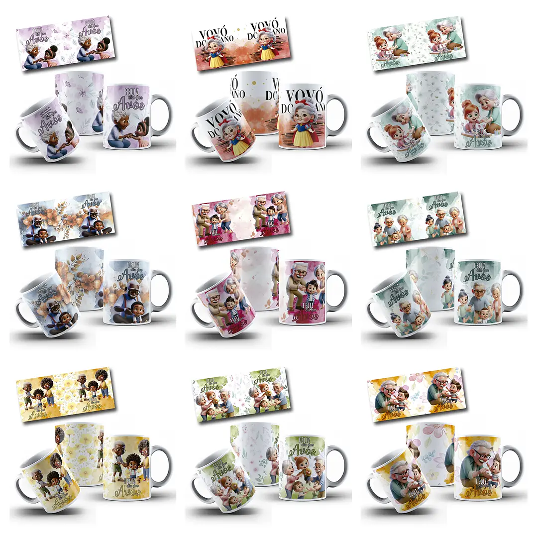 30 Artes para Caneca Dia dos Avós Arquivo Editável 2