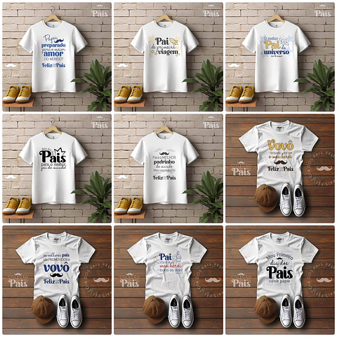 36 Artes para Caneca Azulejo e Camisa Dia dos Pais Arquivo Editável 