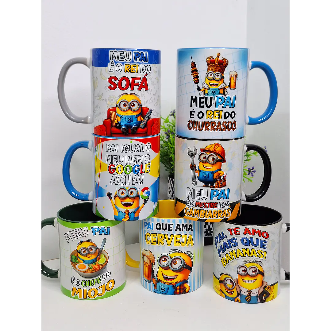 12 Artes para Caneca Minions Divertido Dia dos Pais Arquivo em Jpg  1