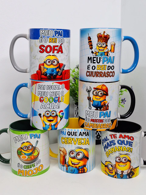 12 Artes para Caneca Minions Divertido Dia dos Pais Arquivo em Jpg 