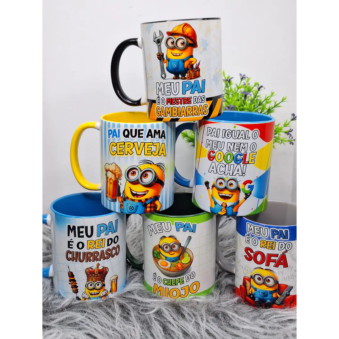 12 Artes para Caneca Minions Divertido Dia dos Pais Arquivo em Jpg  12