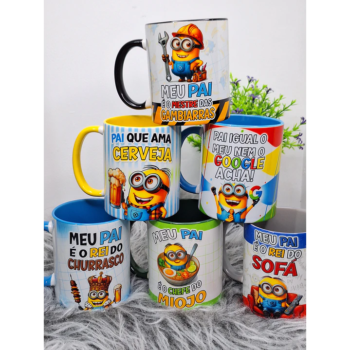 12 Artes para Caneca Minions Divertido Dia dos Pais Arquivo em Jpg  12