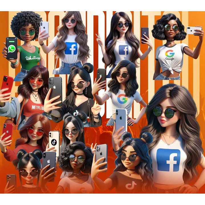 Kit Digital Blogueirinha 3D em Png  2