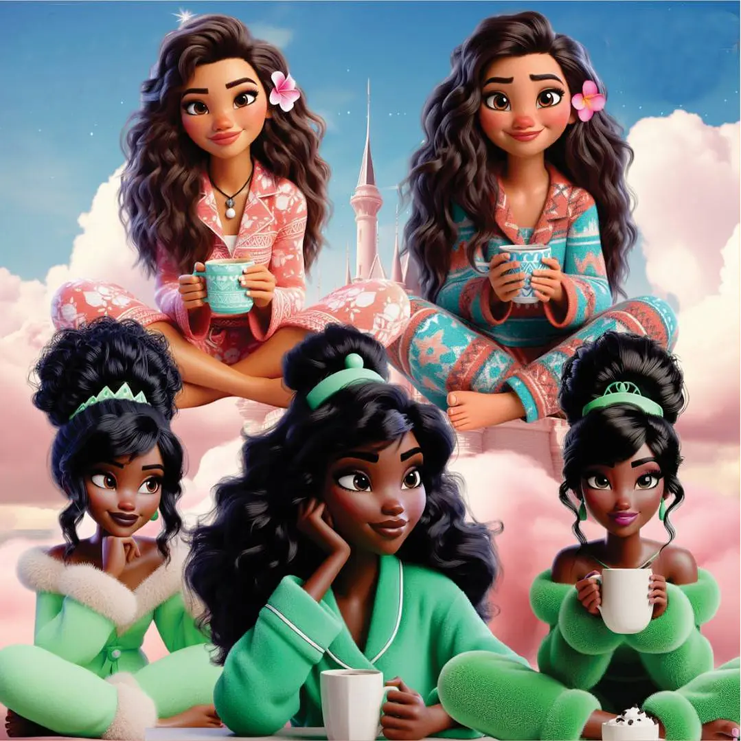 Kit Digital Princesas de Pijama em Png 3