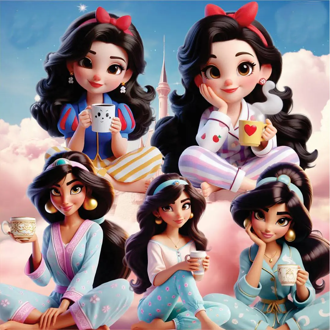Kit Digital Princesas de Pijama em Png 4
