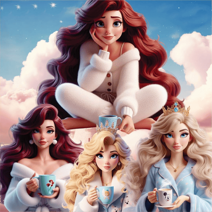 Kit Digital Princesas de Pijama em Png 5