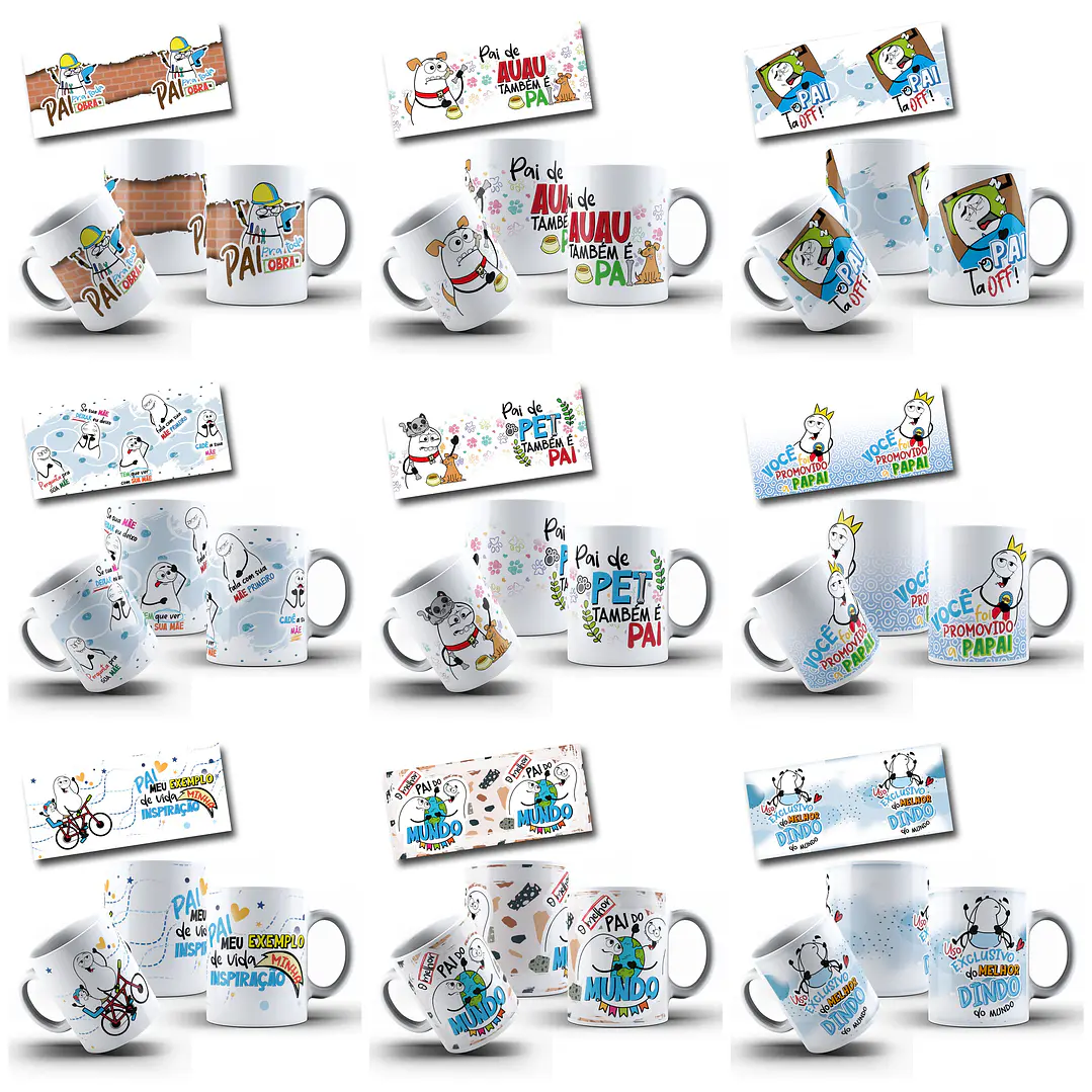 37 Artes para Caneca Flork Dia dos Pais Arquivo em Jpg  2