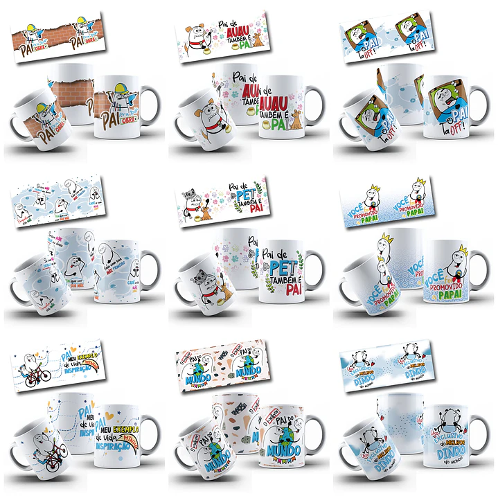 37 Artes para Caneca Flork Dia dos Pais Arquivo em Jpg  2