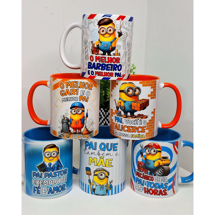 20 Artes para Caneca Minions Dia dos Pais Profissões Arquivo em Jpg  1