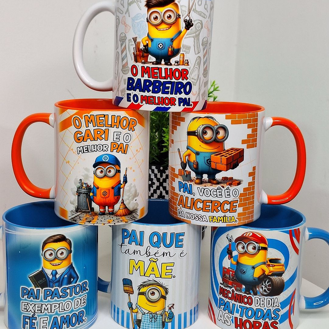 20 Artes para Caneca Minions Dia dos Pais Profissões Arquivo em Jpg  1
