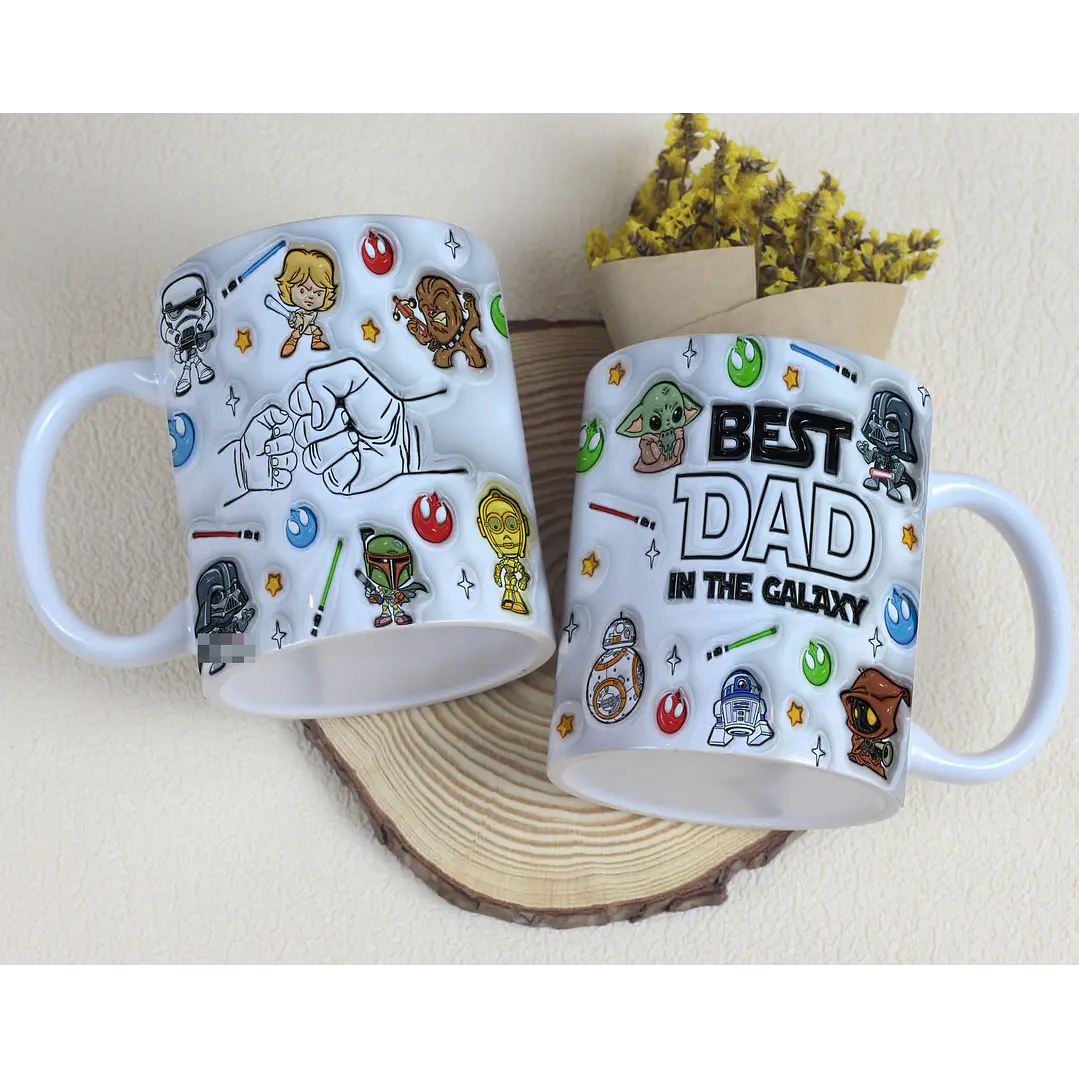 6 Artes para Caneca Dia dos Pais Mãos Inflados Galáxia Arquivo em Jpg 2