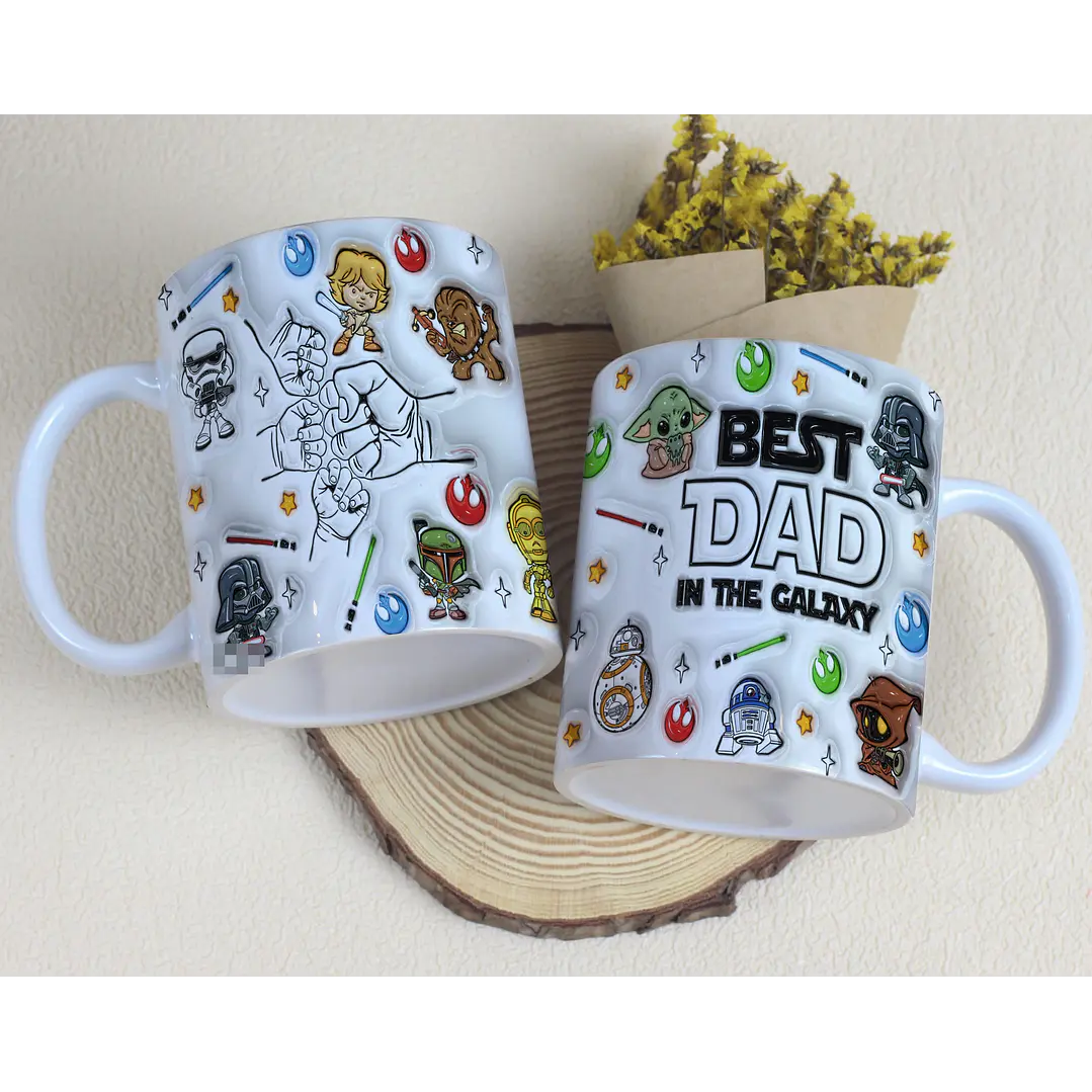 6 Artes para Caneca Dia dos Pais Mãos Inflados Galáxia Arquivo em Jpg 4