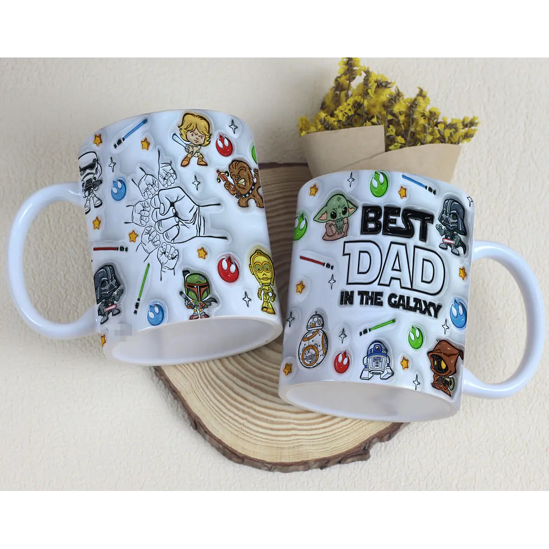 6 Artes para Caneca Dia dos Pais Mãos Inflados Galáxia Arquivo em Jpg 5