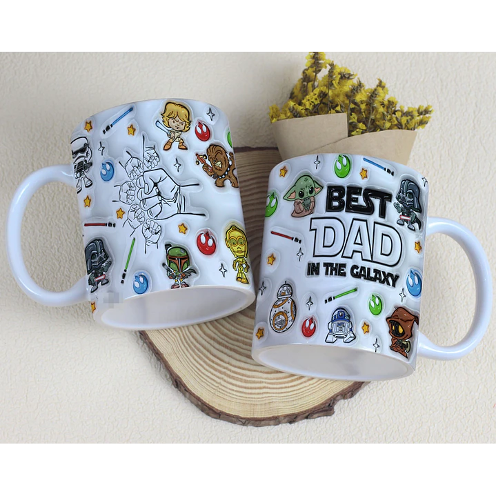 6 Artes para Caneca Dia dos Pais Mãos Inflados Galáxia Arquivo em Jpg 5