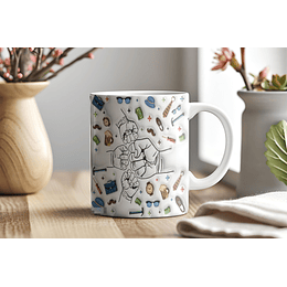 6 Artes para Caneca Dia dos Pais Mãos Inflados Arquivo em Jpg