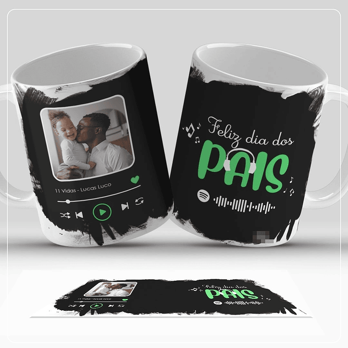 6 Artes para Caneca Dia dos Pais Spotify Musicas Arquivo em Jpg 2