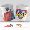 8 Artes para Caneca Dia dos Pais Super Pai Aquarelado Arquivo em Jpg