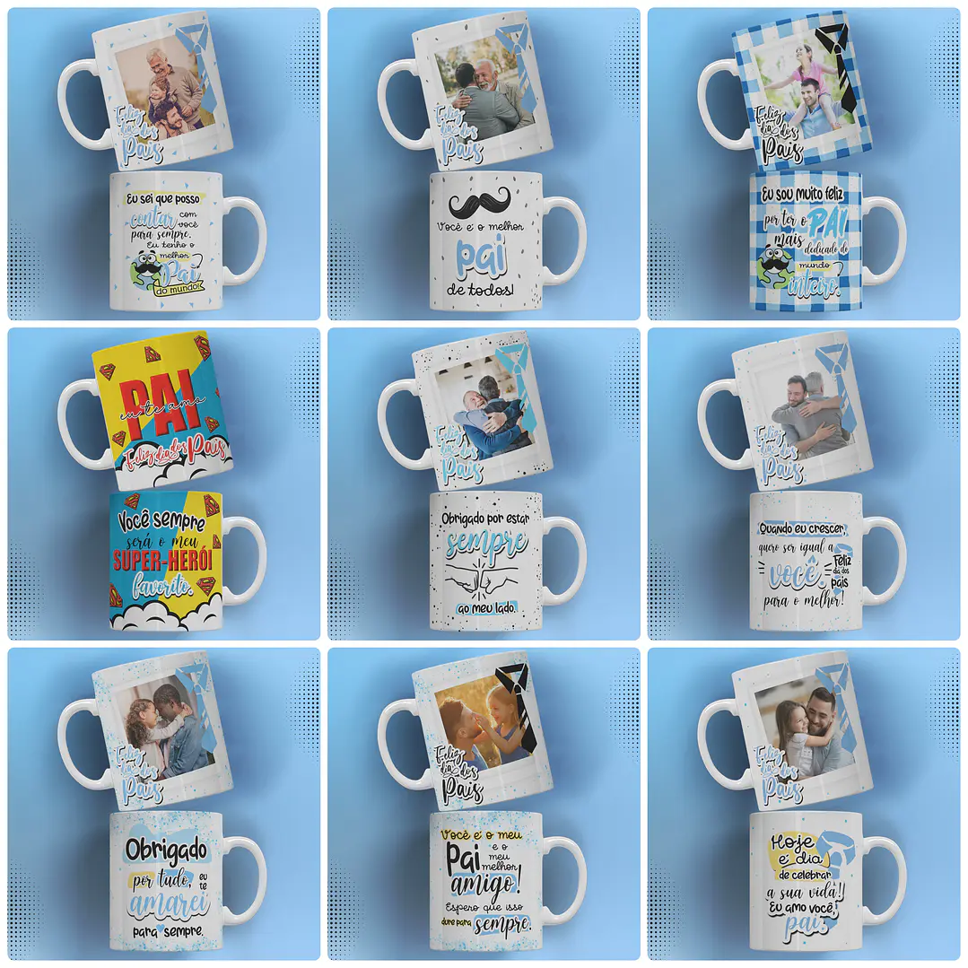 20 Artes para Caneca Dia dos Pais Arquivo Editável 2