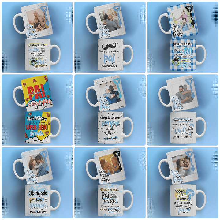 20 Artes para Caneca Dia dos Pais Arquivo Editável 2