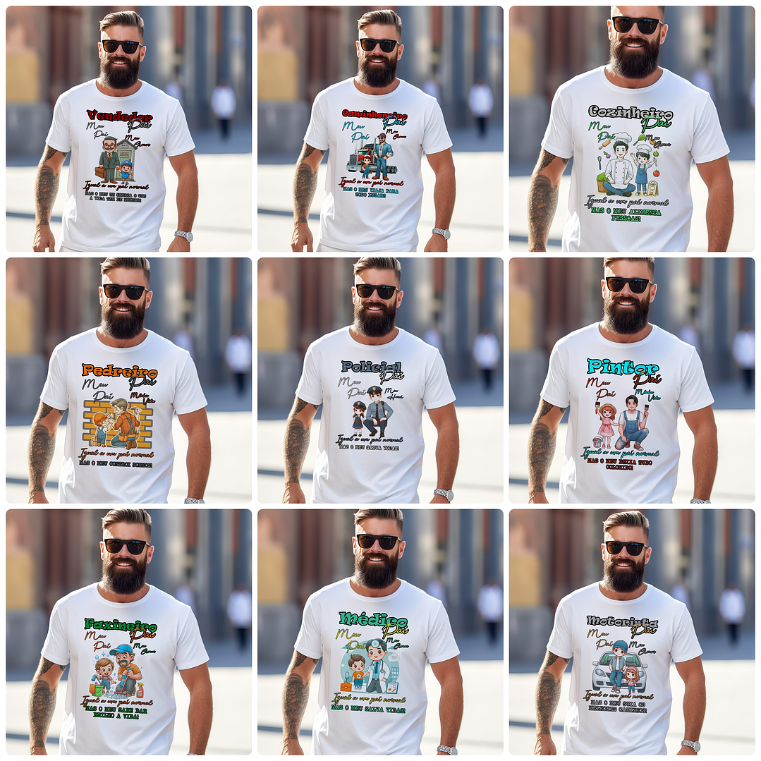 27 Artes para Caneca e Camisa Dia dos Pais Profissões Arquivo Editável  2