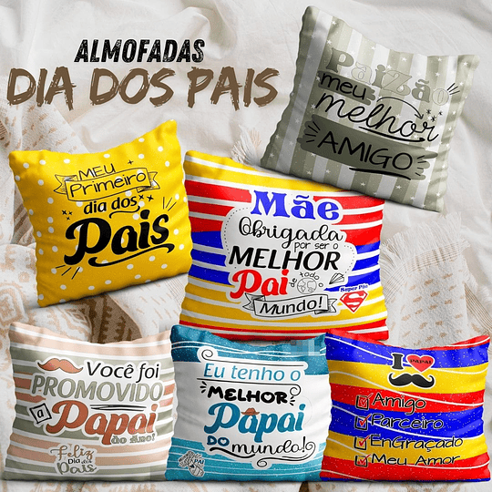 42 Artes para Caneca Camisa e Almofada Dia dos Pais Arquivo Editável