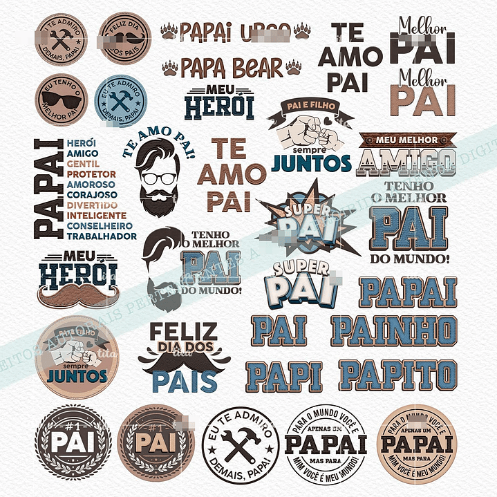 Combo 4 em 1 Kit Digital Dia dos Pais Lançamento em Png 10