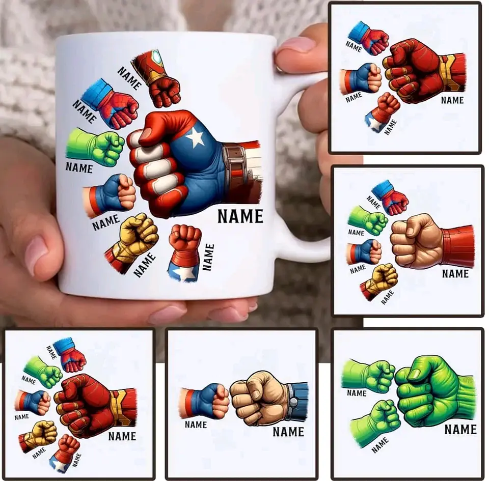 Kit Digital Dia dos Pais Mãozinhas Super Herois e outras em Png  2