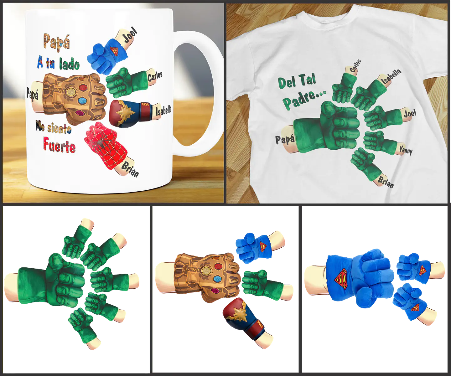 Kit Digital Dia dos Pais Mãozinhas Super Herois e outras em Png  3