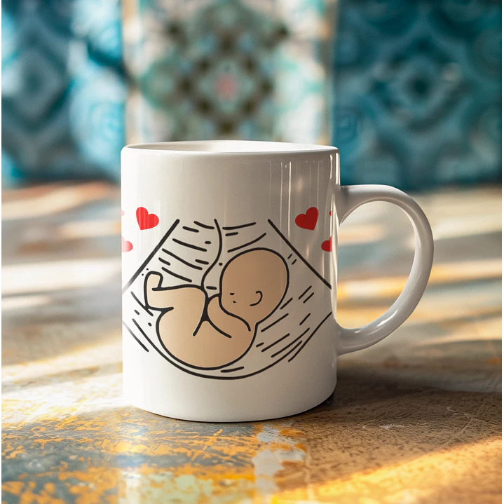 Arte Caneca Querido Papai neste dia dos pais estarei aninhado na barriga da mamãe Arquivo em Jpg 2