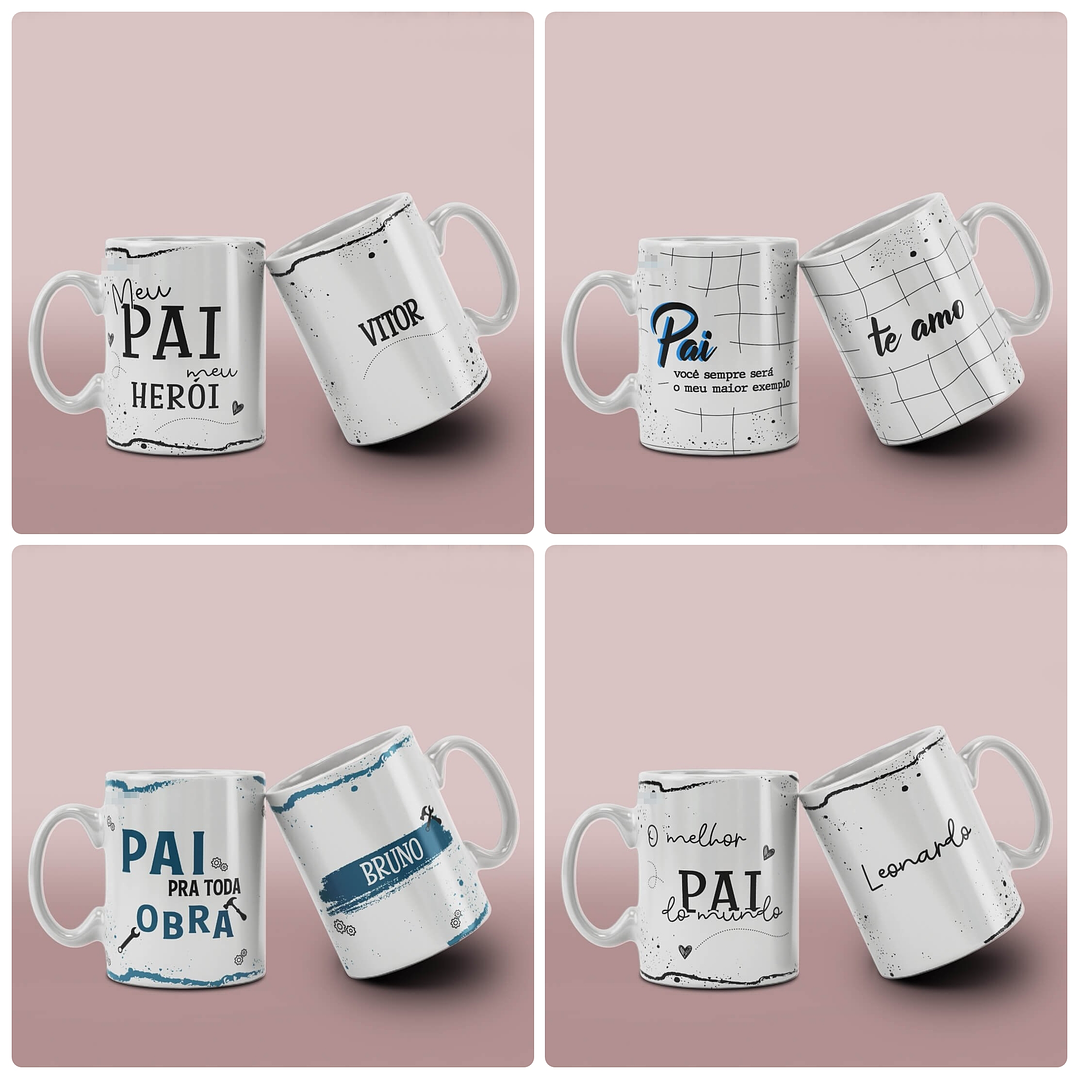 12 Artes para Caneca e Azulejo Dia dos Pais Arquivo em Png 2