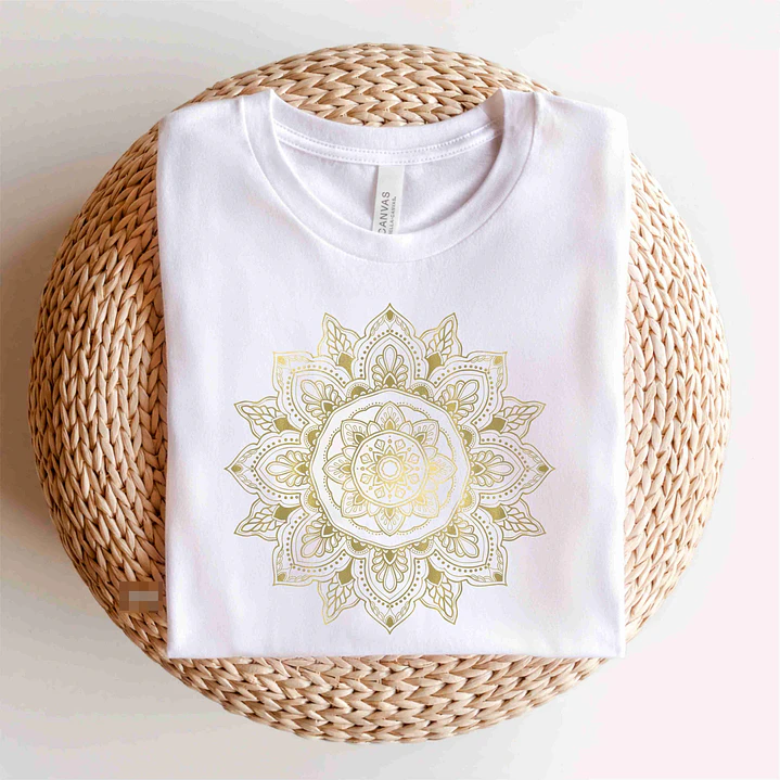 Arte Camisa Mandalas Douradas Sublimação Baixar Grátis 1