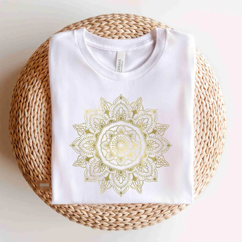 Arte Camisa Mandalas Douradas Sublimação Baixar Grátis 1