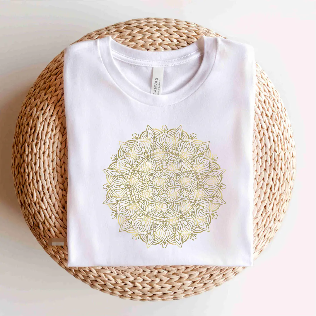 Arte Camisa Mandalas Douradas Sublimação Baixar Grátis 3