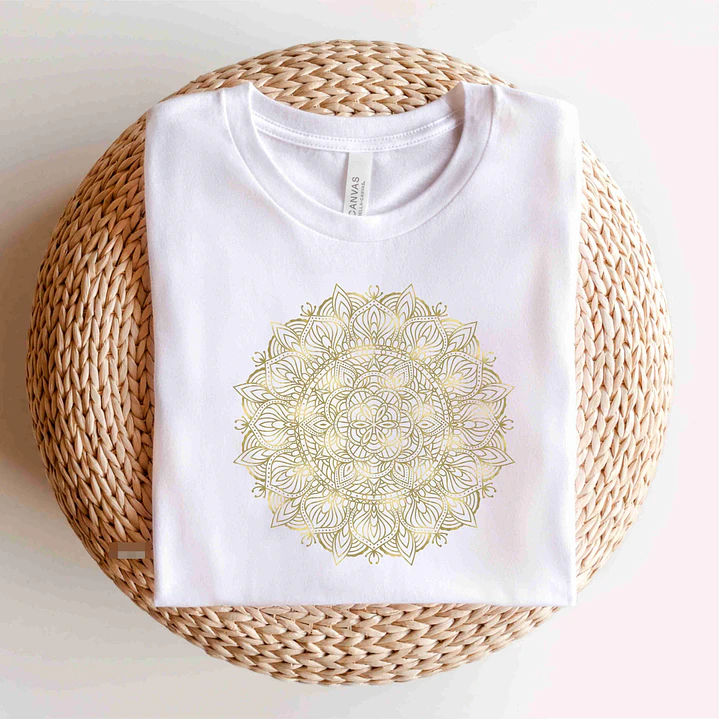 Arte Camisa Mandalas Douradas Sublimação Baixar Grátis 3